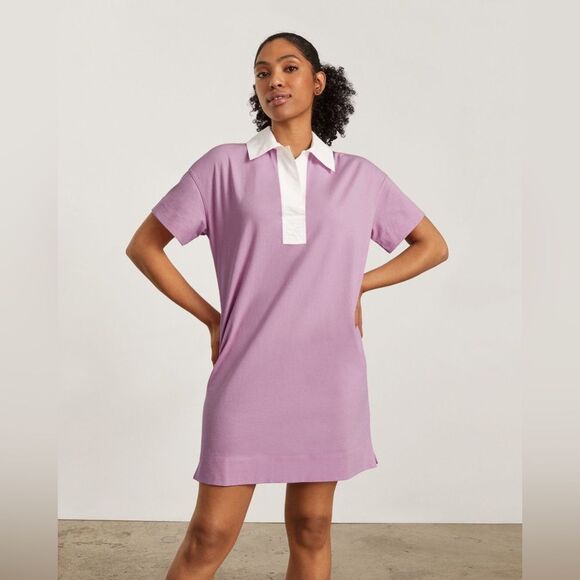 NWT Everlane The Organic Cotton Polo Short Sleeve Mini Shirt Dress Size Medium - Picture 1 of 7